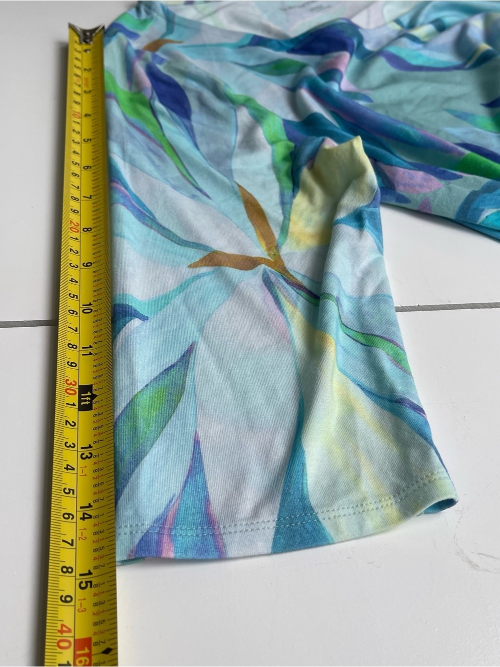 NWT Soft Surroundings Stella Dress Maxi Scoop Neck Half Sleeve Blue Aqua Green M - Picture 15 of 16